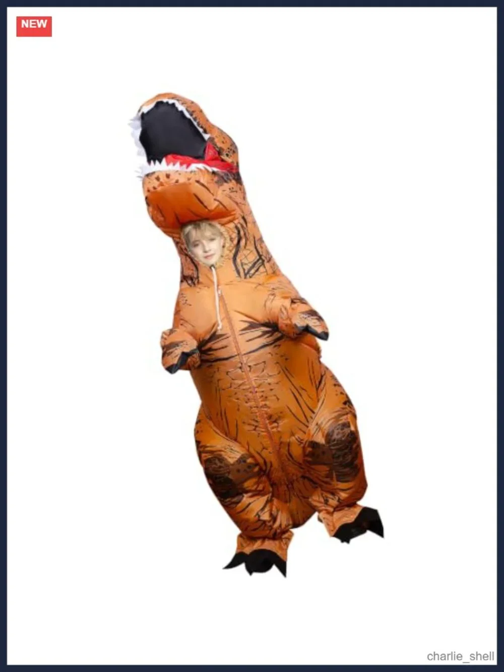 Kids Inflatable T-Rex Dinosaur Costume Boys Girls Halloween Pretend Play